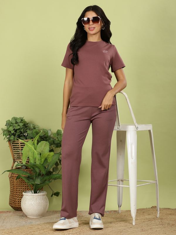Cotton Stretch Athleisure Trousers for Women - Onion (RB-147)