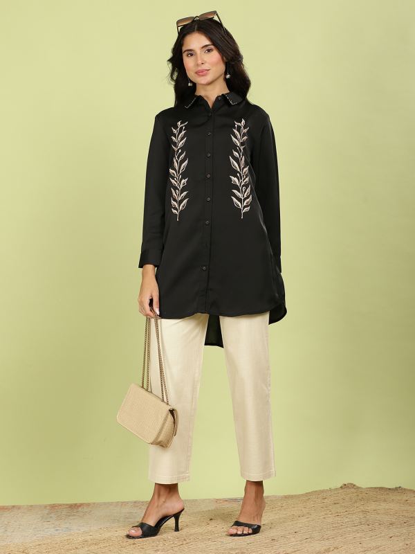 Cotton High-Waist Straight-Fit Trousers for Women - Fawn (CJ-120)