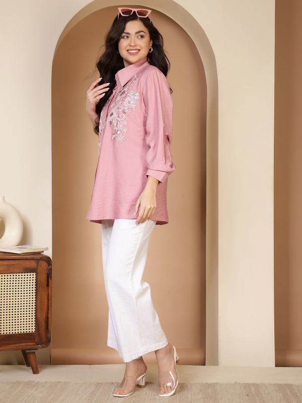 The Meadow-Stripe Tunic for Women - Pink