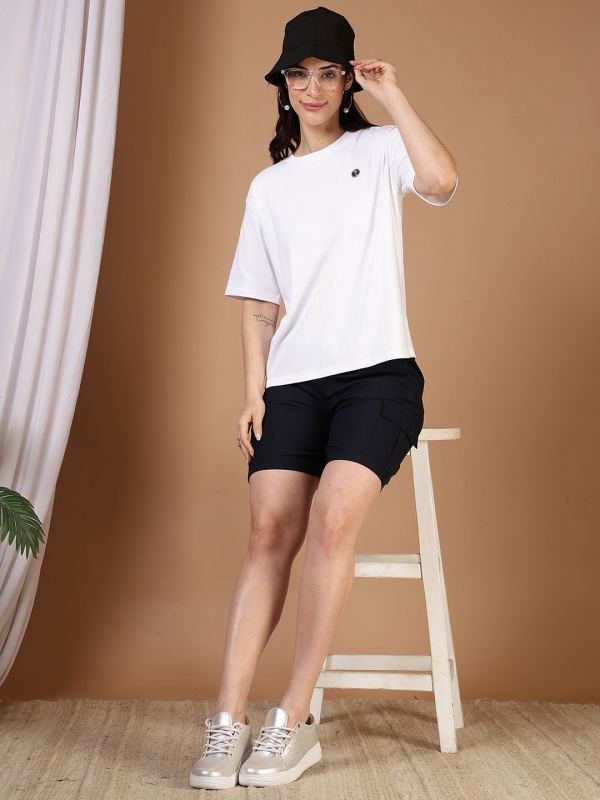 The Structured Air Ribbed T-Shirt for Women - White