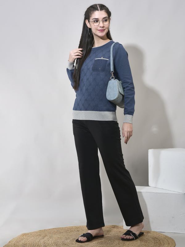 The Cascading Bead Knit Skivvy for Women - Teal